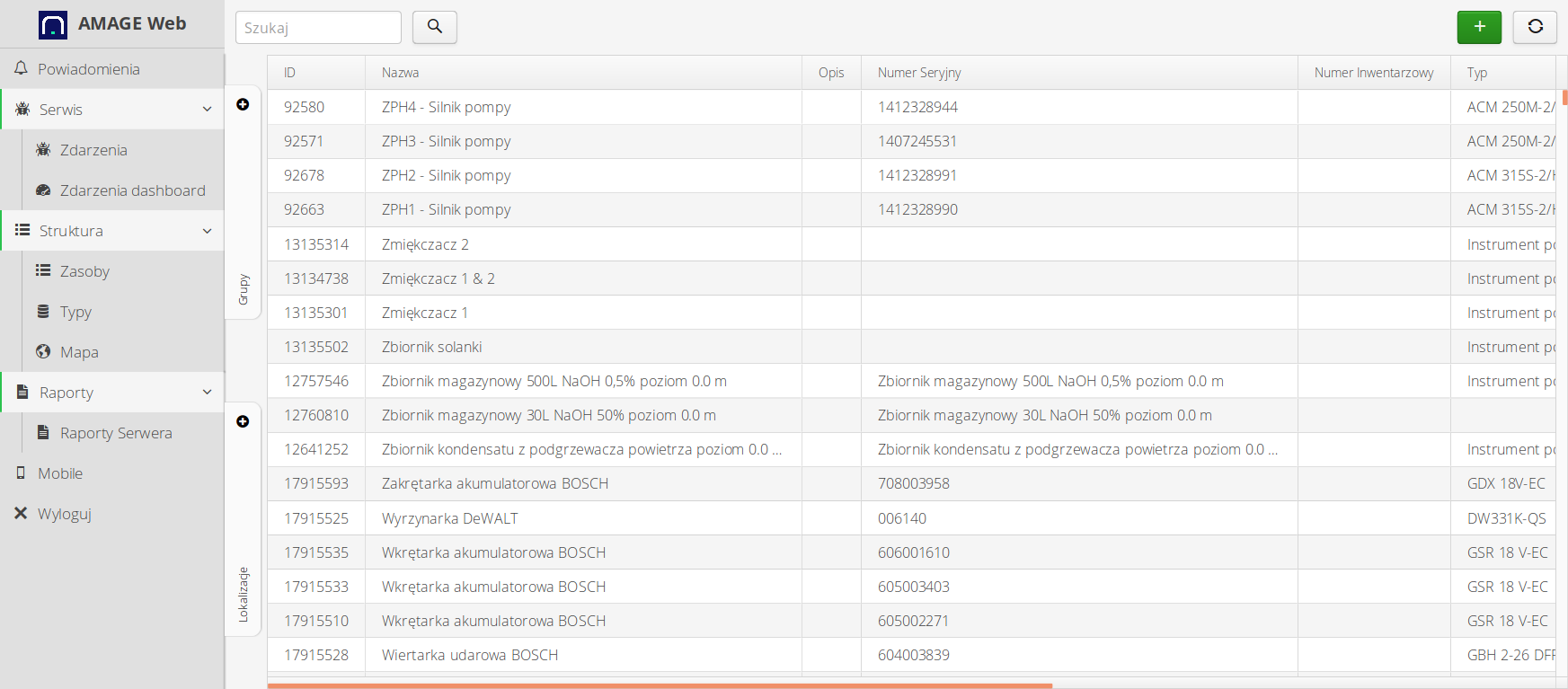 admin zasoby lista