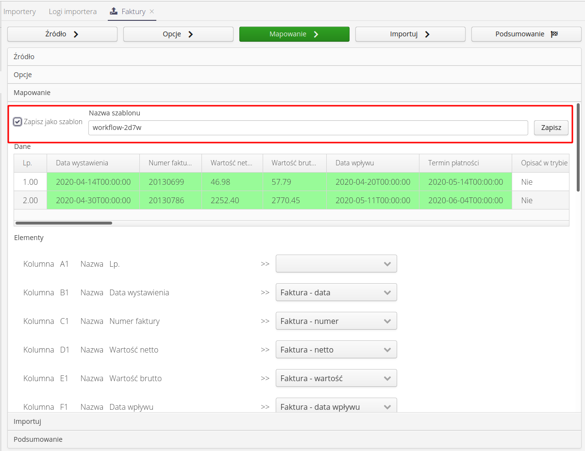 finance import invoices bb01b