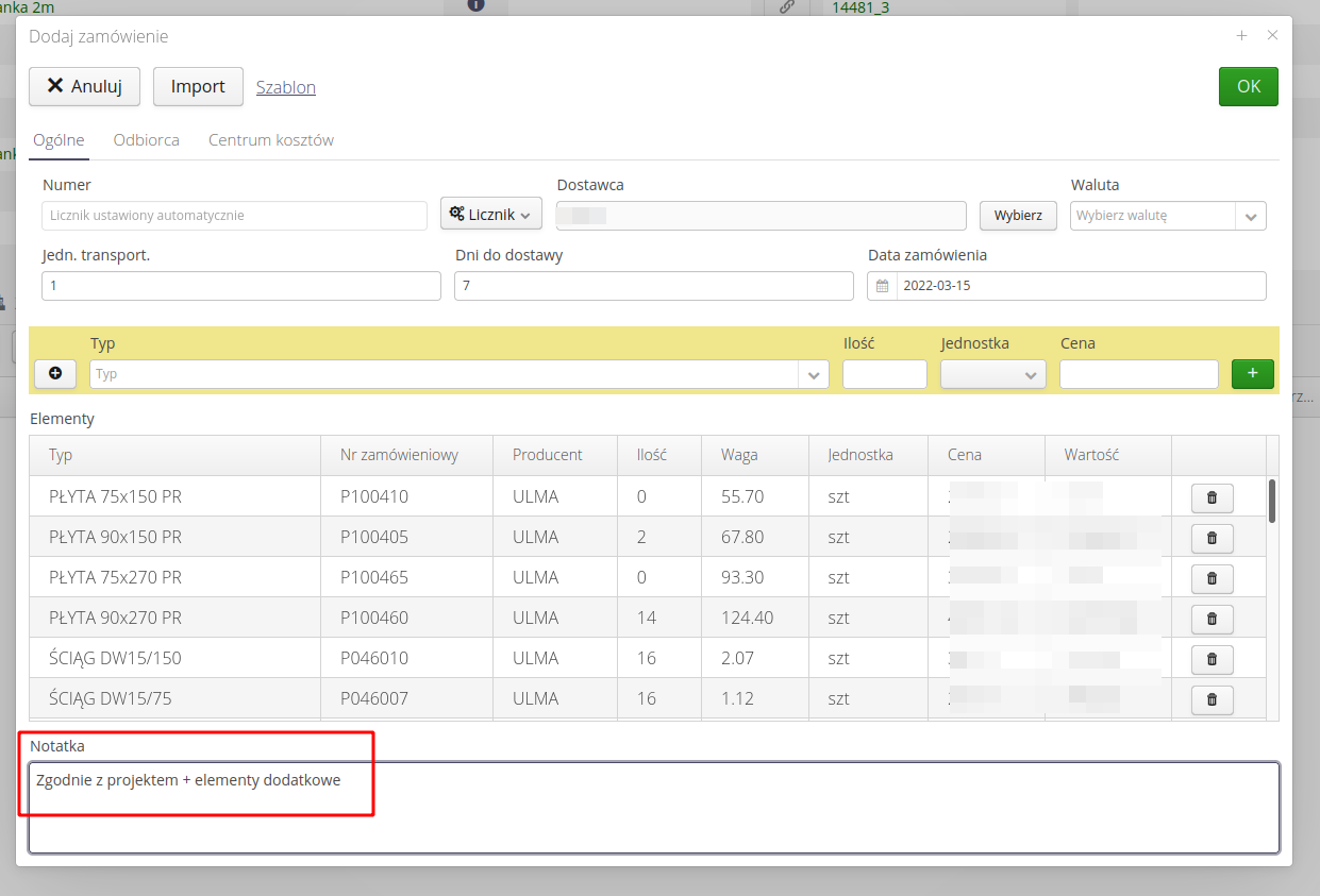 construction create order plan e6345