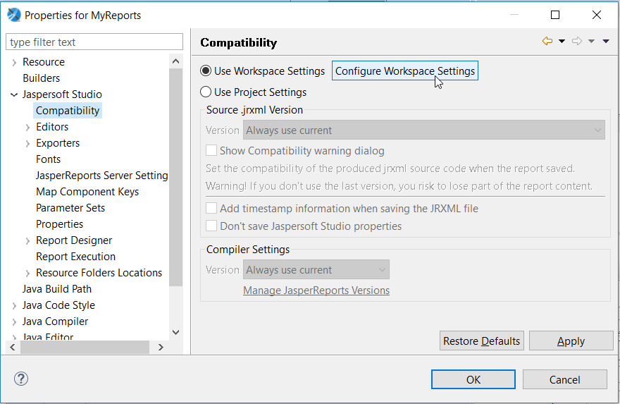 label and reports propertiesformyreports