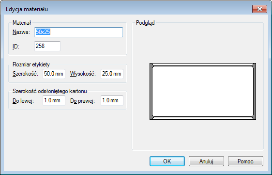 hardware configuration TSC label size
