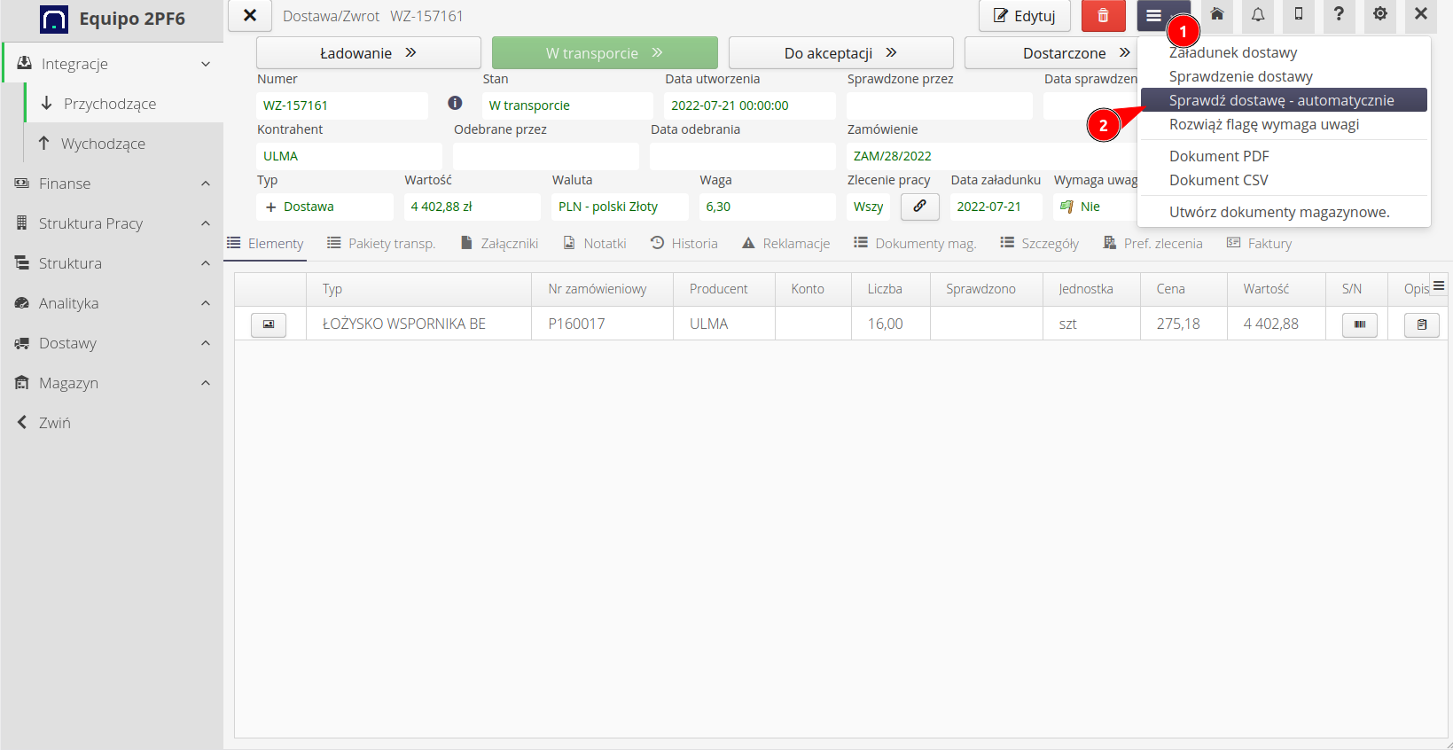 construction integration of delivery return 4e6f1