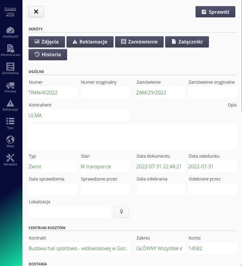 construction integration of delivery return b363c