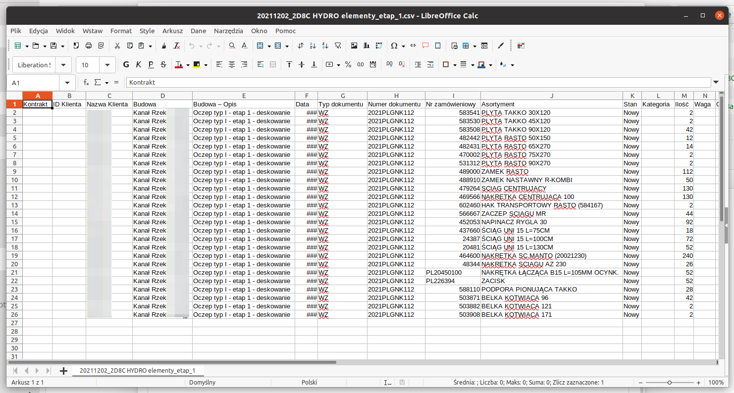 construction order to warehouse and lease 34a59