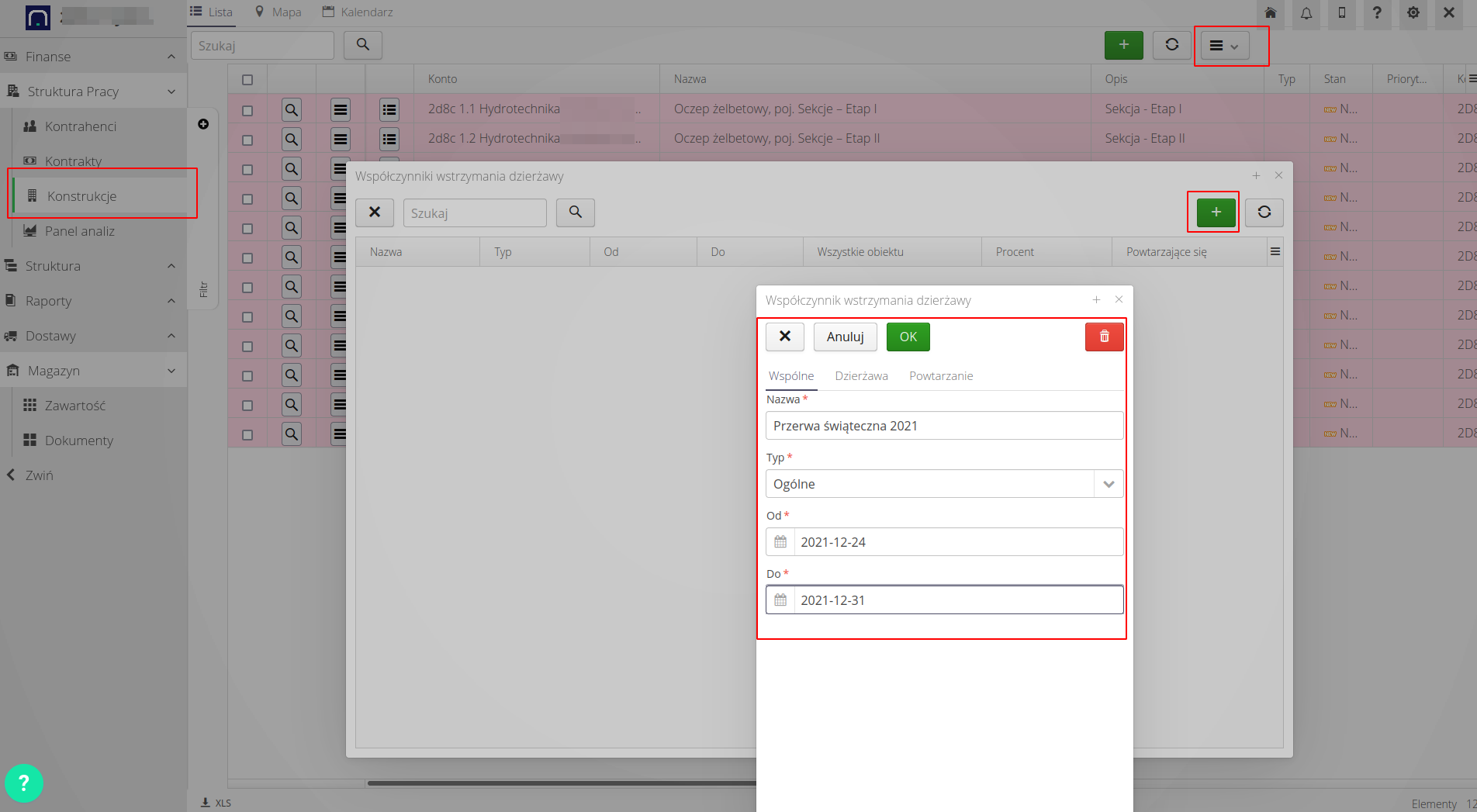 construction order to warehouse and lease 510c9