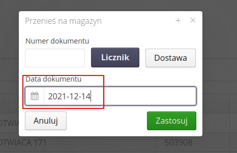 construction order to warehouse and lease 56917