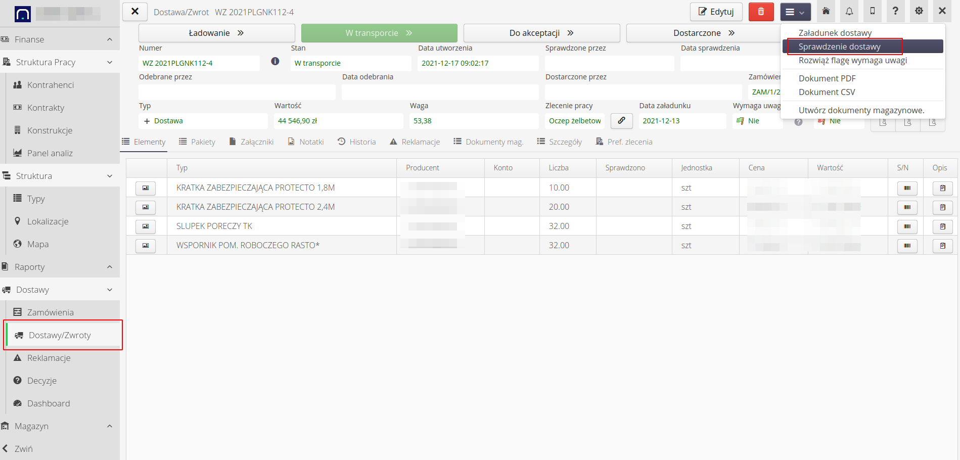 construction order to warehouse and lease bba39