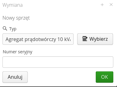 wypozyczenie wymiana urzadzenia