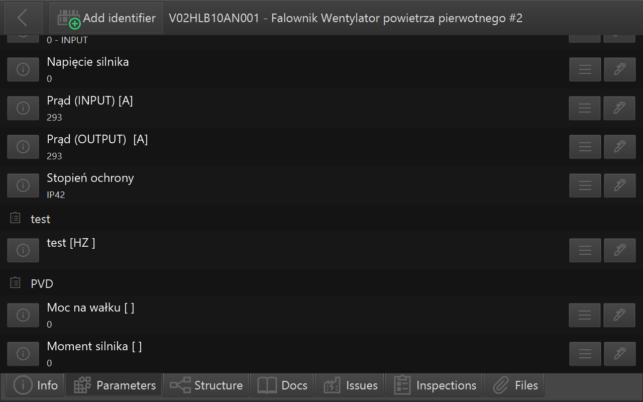 fx parametry kategorie podzial