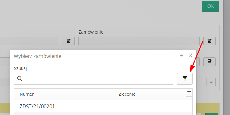 advanced filter button