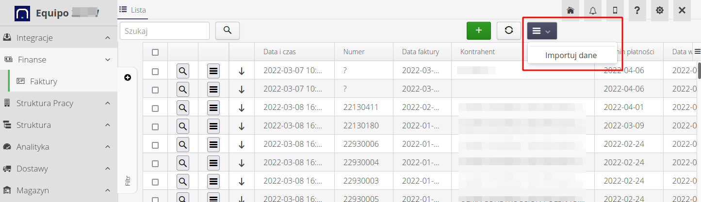 finance import invoices d0482