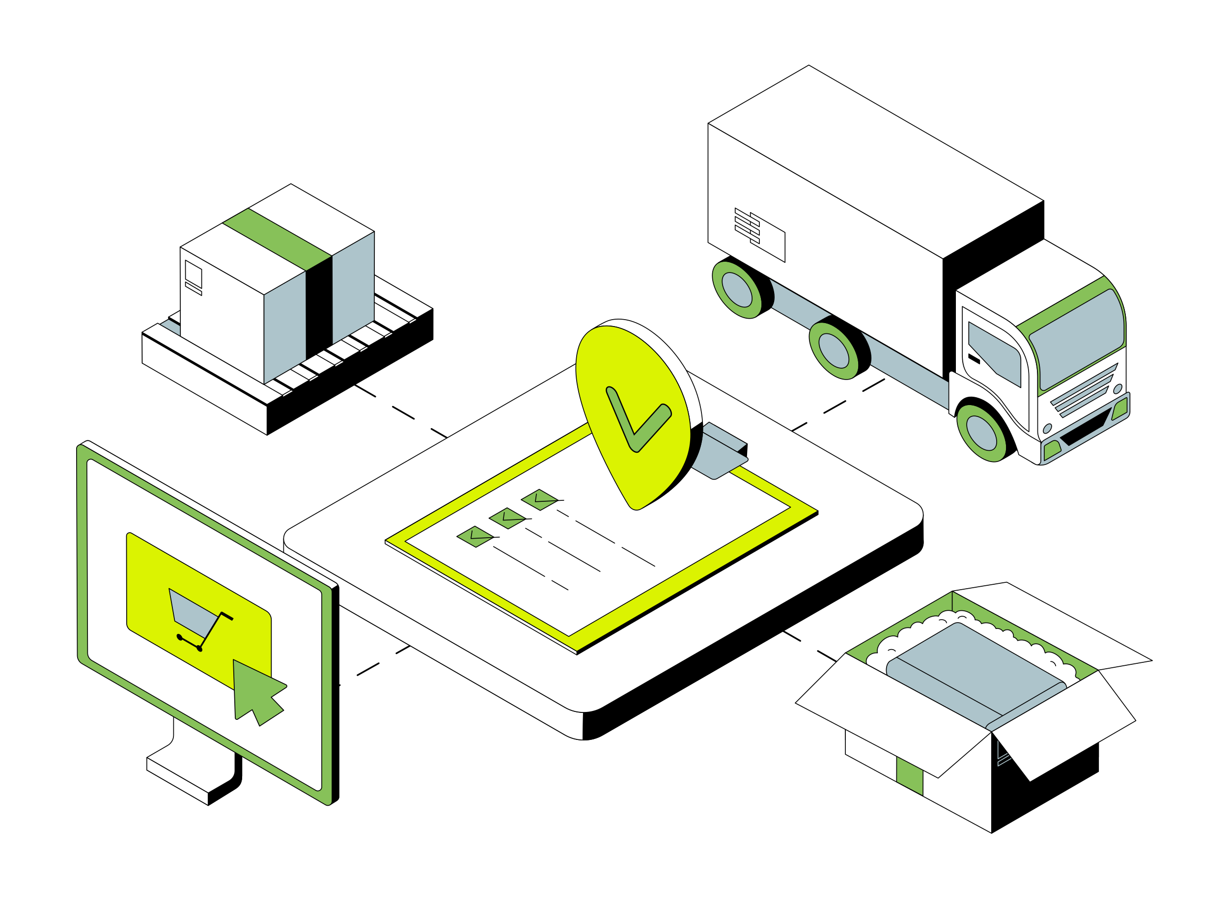 isometric cargo supply chain and supply chain management