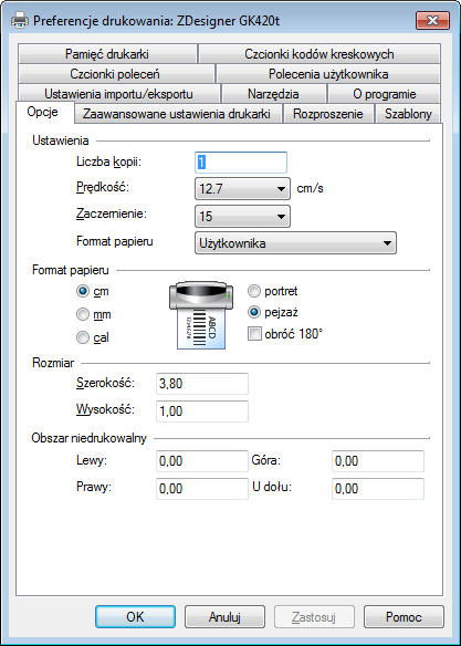 hardware configuration zebra printer properties