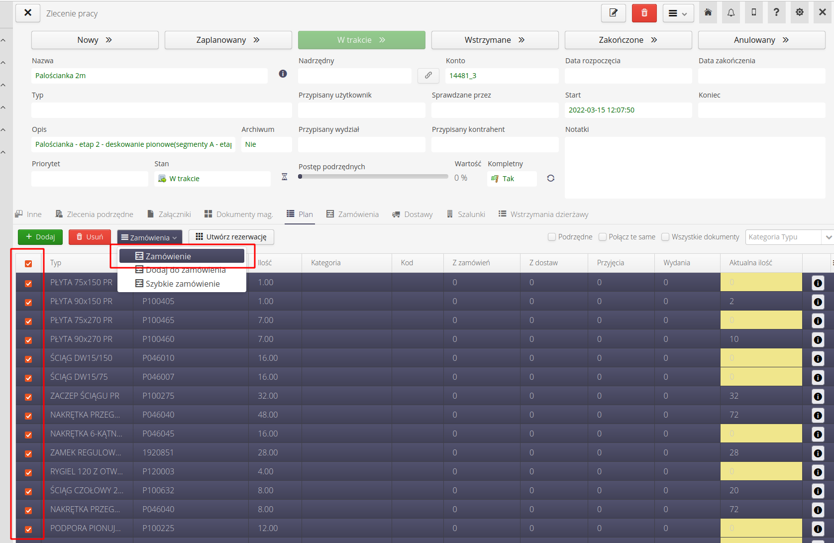 construction create order plan e8994