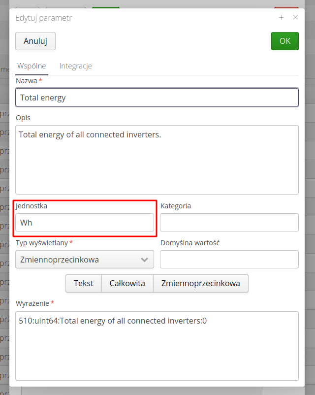 structure change of parameter unit d8f86