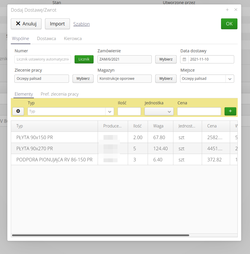 construction delivery return 31341