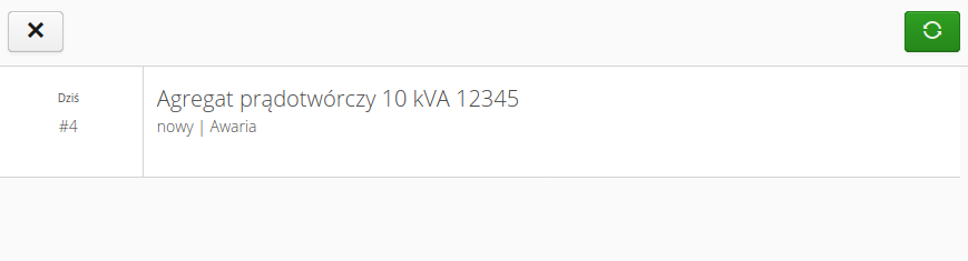 wypozyczenie zdarzenia serwisowe lista