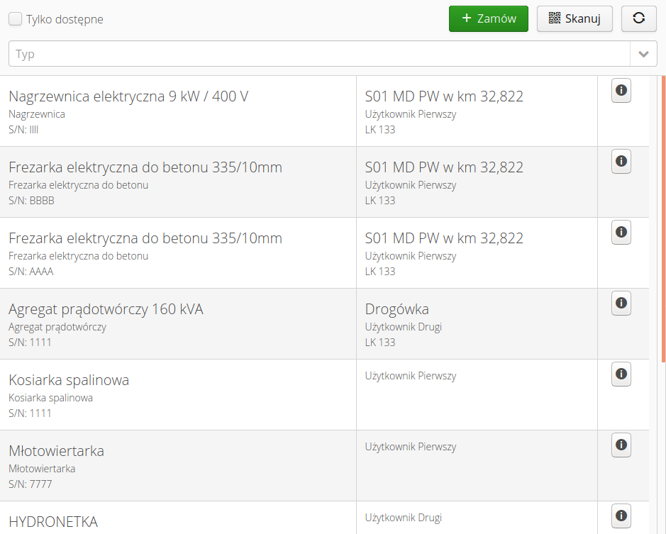 wypozyczenia dostepne lista